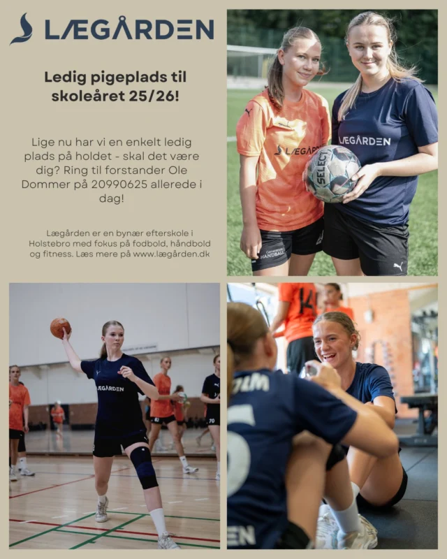 Ledig pigeplads på Lægården til dette skoleår! Ring til Ole på 20990625 og hør nærmere☺😀