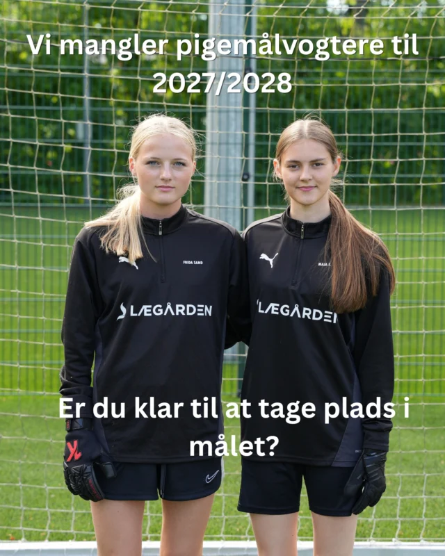 Til skoleåret 27/28 har vi allerede 30 fodboldpiger klar, men vi mangler lige en enkelt eller 2, der kan tage med hænder, så hvis det kunne være noget for dig, så tøv ikke med at tage kontakt. Skriv til mail@optur.nu eller ring på 88917700

#laegaarden #keepers